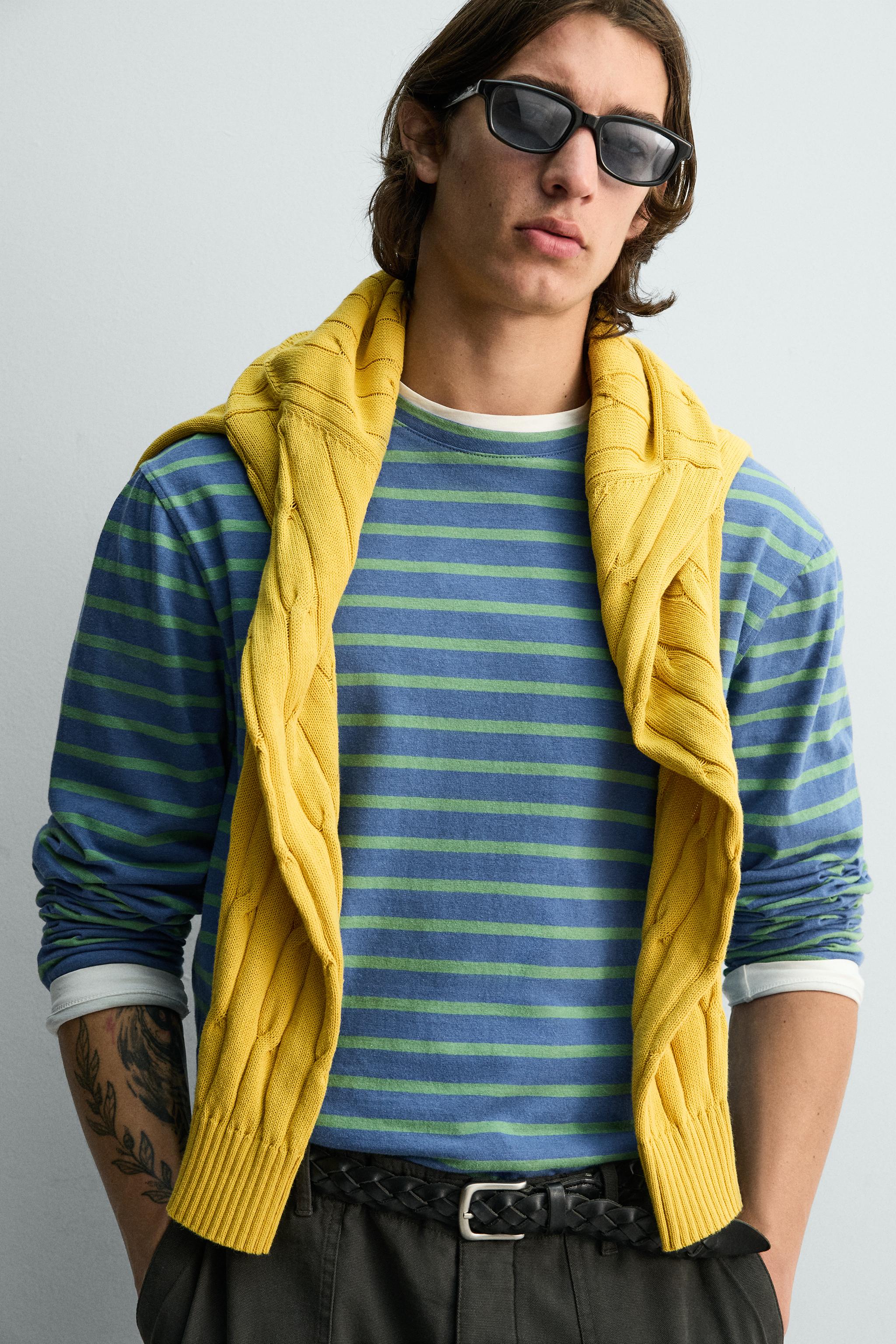 STRIPED JACQUARD T-SHIRT